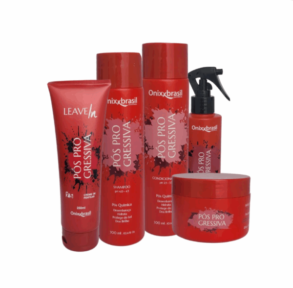 Kit Completo Pós Progressiva - Shampoo + Condicionador + Fluido + Leave-in + Máscara | Prolonga o efeito Liso